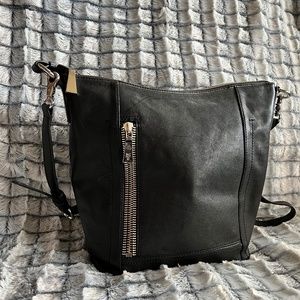 FRYE Women's Lena Black Leather Hobo Bag